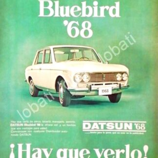 CARTEL ANTIGUO ORIGINAL DE AUTOS PICKUP NISSAN DATSUN BLUEBIRD 1968 / 807