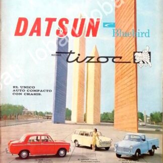 CARTEL ANTIGUO ORIGINAL DE AUTOS NISSAN DATSUN BLUEBIRD TIZOC 1961 / 804 RARO