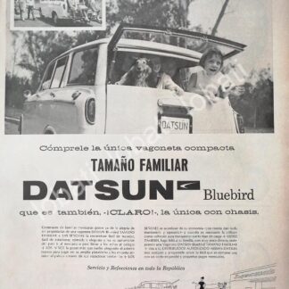 CARTEL ANTIGUO ORIGINAL DE AUTOS NISSAN DATSUN BLUEBIRD 1960 EL PRIMERO MEXICANO / 799