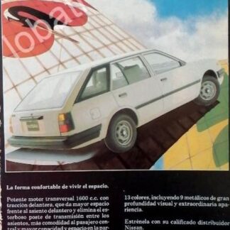 CARTEL ANTIGUO ORIGINAL DE MINI AFICHE AUTOS NISSAN TSURU VAGONETA 1987 / 795