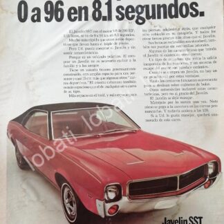 CARTEL ANTIGUO ORIGINAL DE AUTOS AMERICAN JAVELIN SST 1967/ 784 RARO