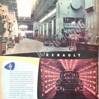CARTEL ANTIGUO ORIGINAL DE PLANTA DE AUTOS RENAULT 1950s / 778