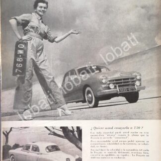 CARTEL ANTIGUO ORIGINAL DE AUTOS. RENAULT FREGATE (FRAGATA) 1953 / 777