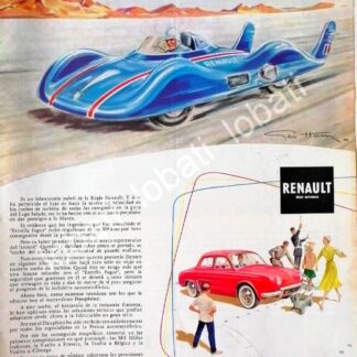 CARTEL ANTIGUO ORIGINAL DE AUTOS. RENAULT DAUPHINE ETOILE FILANTE 1957 / 776 / MUY RARO