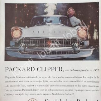 CARTEL ANTIGUO ORIGINAL DE AUTOS. STUDEBAKER CLIPPER 1957 / 775