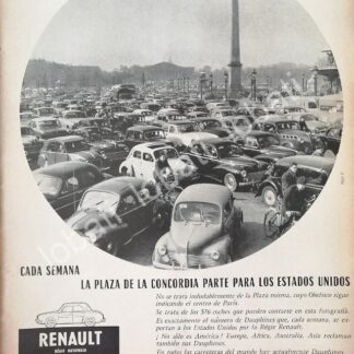 CARTEL ANTIGUO ORIGINAL DE AUTOS RENAULT 1957 / 772
