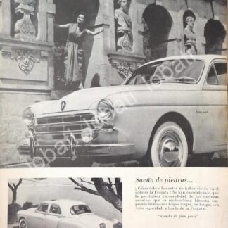 CARTEL ANTIGUO ORIGINAL DE AUTOS RENAULT FREGATE ( FRAGATA ) 1953 / 771 /RARO