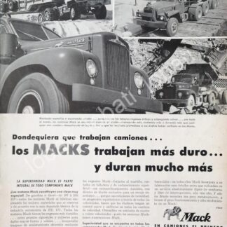 CARTEL ANTIGUO ORIGINAL DE CAMIONES TRAILER MACK 1957/ 769