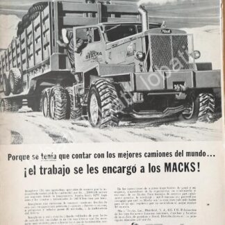 CARTEL ANTIGUO ORIGINAL DE CAMIONES TRAILER MACK 1957/ 768