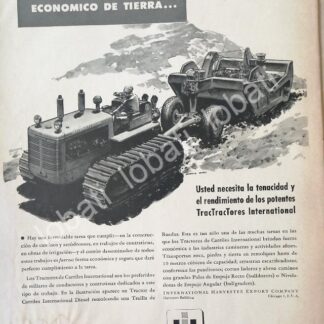 CARTEL ANTIGUO ORIGINAL DE TRACTORES DE ORUGA INTERNATIONAL HARVESTER 1956/ 763 RARO