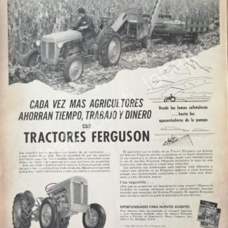 CARTEL ANTIGUO ORIGINAL DE TRACTORES FERGUSON 1953 / 758