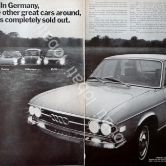 CARTEL ANTIGUO ORIGINAL DE AUTOS PORSCHE AUDI Y FILIALES 1970 /753
