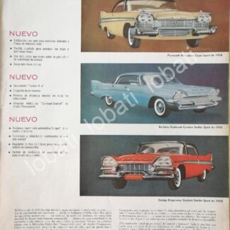 CARTEL ANTIGUO ORIGINAL DE AUTOS CHRYSLER DE SOTO DIPLOMAT Y MAS 1958 /752 (DESOTO)