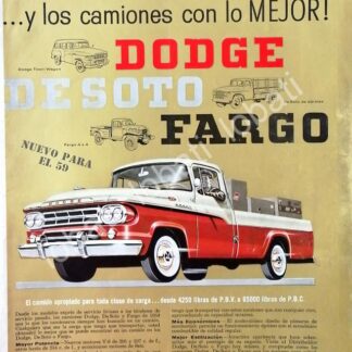 CARTEL ANTIGUO ORIGINAL DE AUTOS. PICKUP FARGO 1959 /751