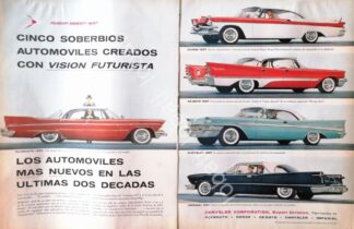 CARTEL ANTIGUO ORIGINAL DE AUTOS CHRYSLER PLYMOUTH BELVEDERE Y OTROS MODELOS DE 1957 /750