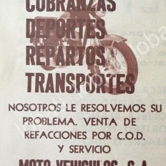 CARTEL ANTIGUO ORIGINAL DE MOTOCICLETAS ISLO 1960s /34 MOTO VEHICULOS S.A