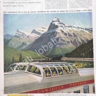 CARTEL ANTIGUO ORIGINAL DE TREN CANADIAN PACIFIC 1950s / FERROCARRILES