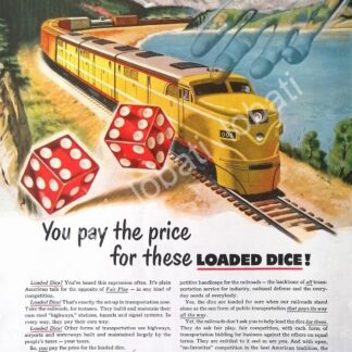 CARTEL ANTIGUO ORIGINAL DE SEC DE TURISMO DE U.S.A. TREN AMERICAN RAILWAY CAR INSTITUTE 1950