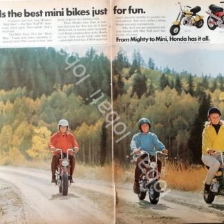 CARTEL ANTIGUO ORIGINAL DE MINI MOTOS HONDA QA50 Y OTRAS MOTOCICLETAS