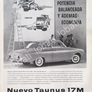 CARTEL ANTIGUO ORIGINAL DE AUTOS FORD TAUNUS 17M 1961 /746