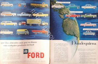 CARTEL ANTIGUO ORIGINAL DE AUTOS FORD DE TODOS LOS MODELOS DE 1958 /745
