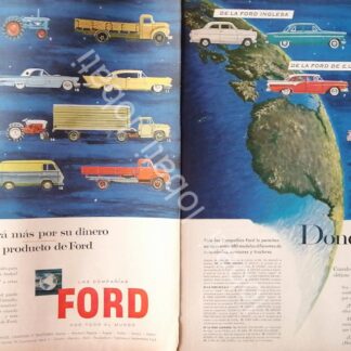 CARTEL ANTIGUO ORIGINAL DE AUTOS FORD DE TODOS LOS MODELOS DE 1958 /745
