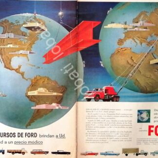 CARTEL ANTIGUO ORIGINAL DE AUTOS FORD DE 1958 VARIOS MODELOS /744