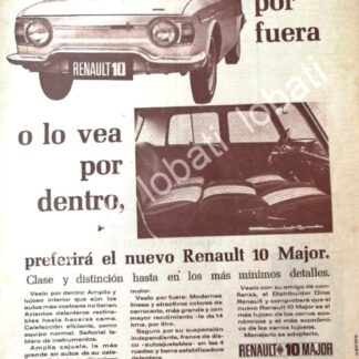 CARTEL ANTIGUO ORIGINAL DE AUTOS RENAULT 10 MAJOR 1966 / 739