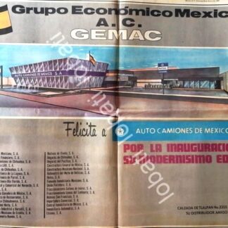 CARTEL ANTIGUO ORIGINAL DE INAUGURAN AGENCIA DE AUTOS. AUTO CAMIONES DE MEXICO S.A 1969 / 735