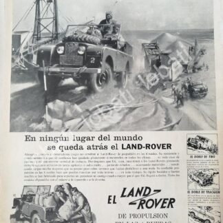 CARTEL ANTIGUO ORIGINAL DE DE AUTOS LAND ROVER 1958 / 734