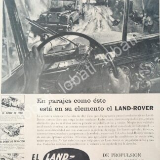CARTEL ANTIGUO ORIGINAL DE DE AUTOS LAND ROVER 1958 / 733