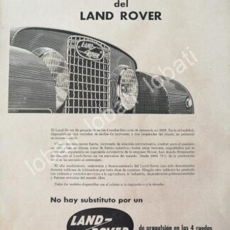 CARTEL ANTIGUO ORIGINAL DE DE AUTOS LAND ROVER 1958 / 732
