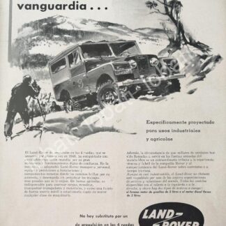 CARTEL ANTIGUO ORIGINAL DE DE AUTOS LAND ROVER 1958 / 731