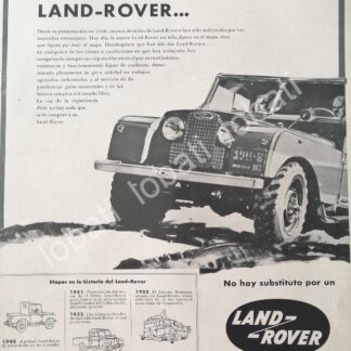 CARTEL ANTIGUO ORIGINAL DE DE AUTOS LAND ROVER 1957/ 728