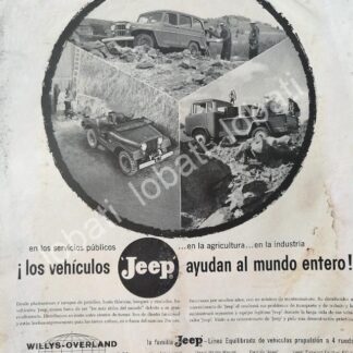 CARTEL ANTIGUO ORIGINAL DE AUTOS Y CAMIONES WILLYS JEEP 1957 / 726