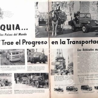 CARTEL ANTIGUO ORIGINAL DE AUTOS Y CAMIONES WILLYS 19503 / 722