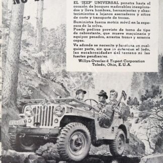 CARTEL ANTIGUO ORIGINAL DE MINI CARTEL AUTOS. CAMIONES WILLIS JEEP 1950s / 714
