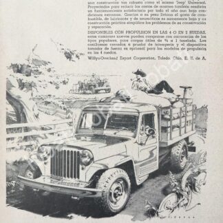 CARTEL ANTIGUO ORIGINAL DE MINI CARTEL AUTOS. CAMIONES WILLIS JEEP 1948 / 713