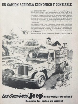 CARTEL ANTIGUO ORIGINAL DE MINI CARTEL AUTOS. CAMIONES WILLIS JEEP 1948 / 713