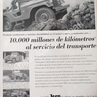CARTEL ANTIGUO ORIGINAL DE AUTOS WILLYS JEEP UNIVERSAL CJ-5 1953 / 711