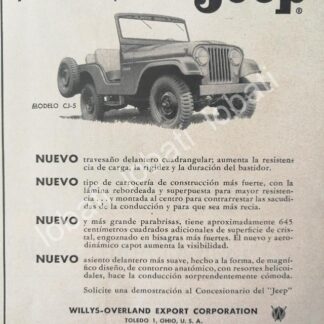 CARTEL ANTIGUO ORIGINAL DE MINI CARTEL AUTOS JEEP 1959 / 710