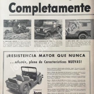 CARTEL ANTIGUO ORIGINAL DE AUTOS WILLYS JEEP UNIVERSAL CJ-5 1953 / 709