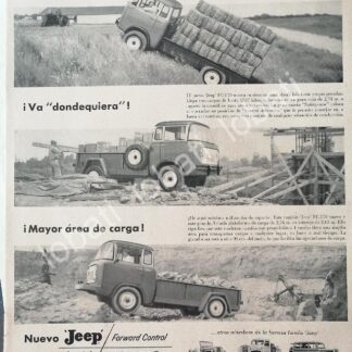 CARTEL ANTIGUO ORIGINAL DE AUTOS CAMIONES WILLYS JEEP FC-170 1953 / 708