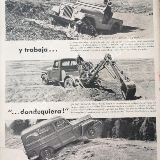 CARTEL ANTIGUO ORIGINAL DE MINI CARTEL AUTOS JEEP 1957 / 704