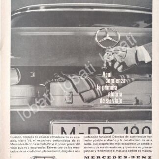 CARTEL ANTIGUO ORIGINAL DE AUTOS MERCEDES BENZ 1966/ 702