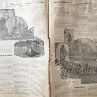 CARTEL ANTIGUO ORIGINAL DE EL PASEO DE LA REFORMA, MONUMENTOS Y CASAS 1894 / LDM