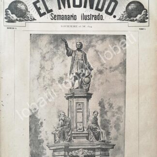 PORTADA ANTIGUA ORIGINAL  1894 MONUMENTO A COLON PASEO DE LA REFORMA / LDM