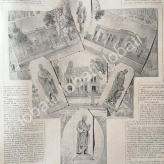 CARTEL ANTIGUO ORIGINAL DE LOS MONUMENTOS DEL PASEO DE LA REFORMA 1894 /LDM