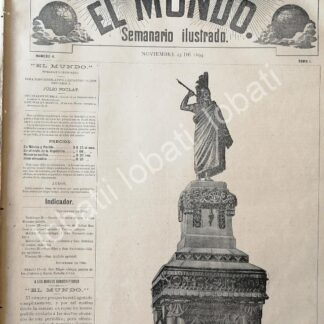 PORTADA ANTIGUA ORIGINAL  1894 MONUMENTO A CUAUHTEMOC /LDM