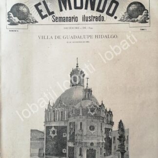 PORTADA ANTIGUA ORIGINAL  CAPILLA DEL POCITO, VILLA DE GUADALUPE DIC. 1894 /RLG